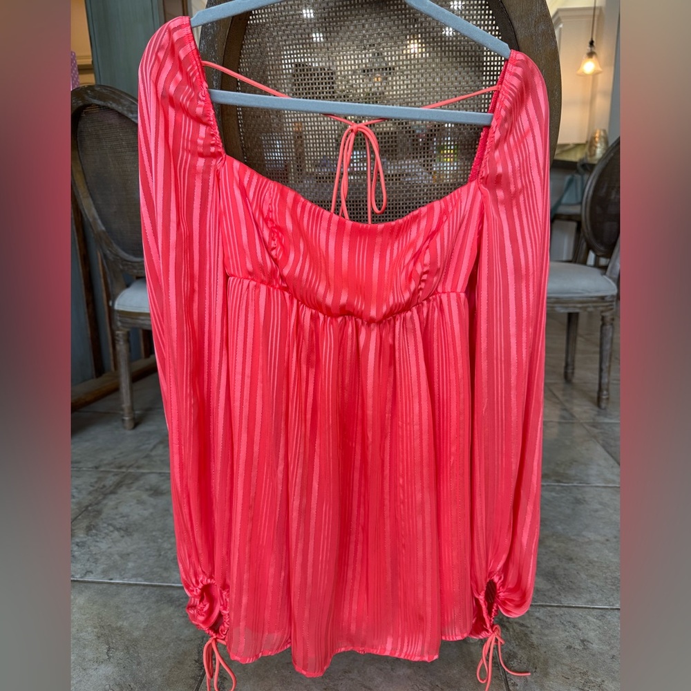Lucy in the Sky Radiant Red Long Sleeve Dress